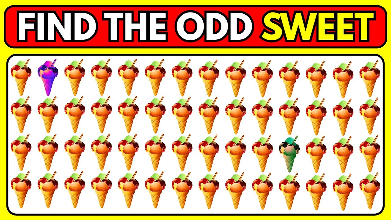 Find the ODD One Out - Sweets Edition | Easy, Medium, Hard - Level 57 | Mindful Mosaic 2.0