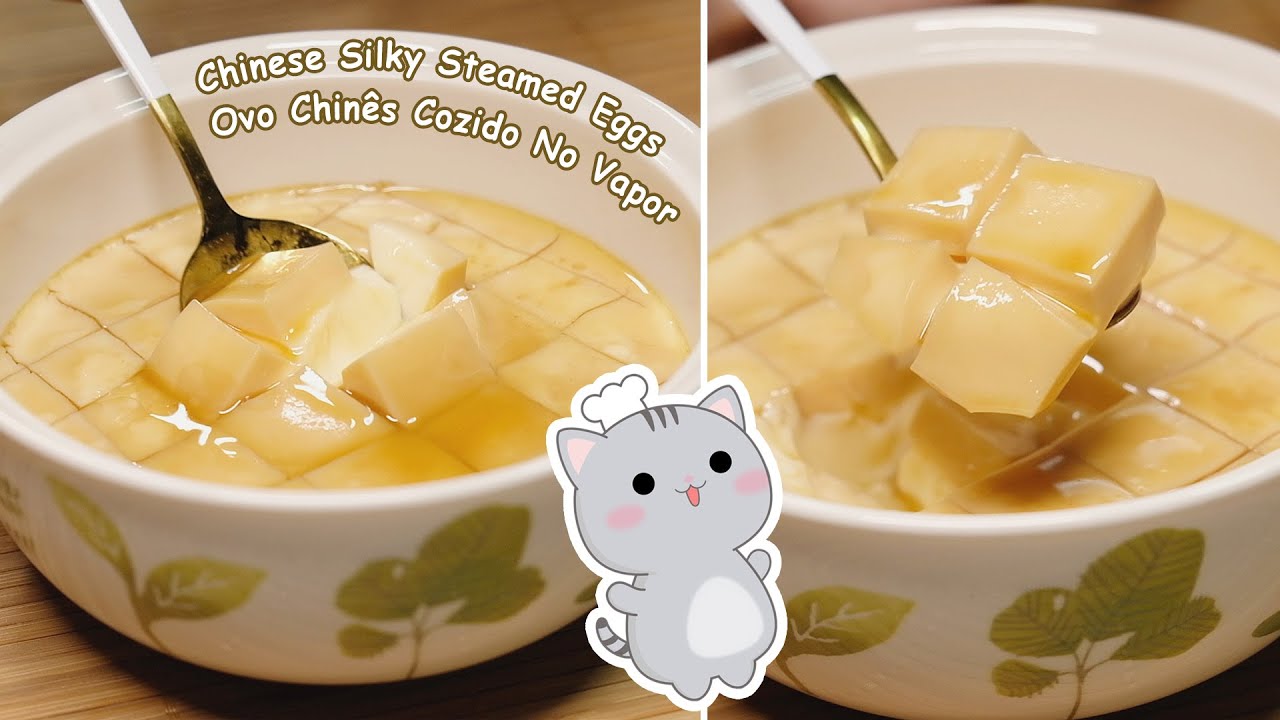 Chinese Steamed Egg That Melts In Your Mouth Like A Pudding 🥚 Ovo Cozido No Vapor - Derrete Na Boca