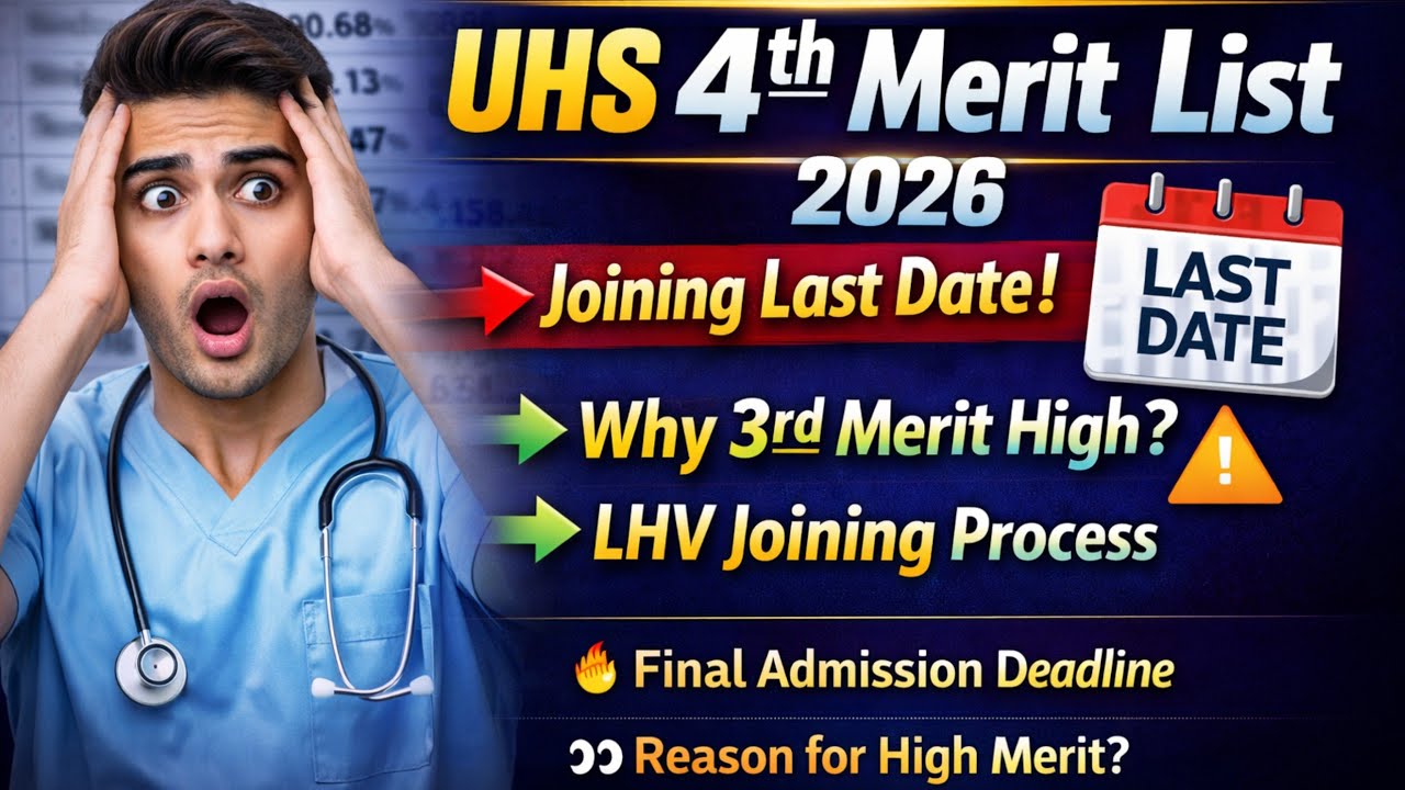 BSN 4th Merit List 2026 | UHS 4th List Closing Merit & Admission Process Complete Guide