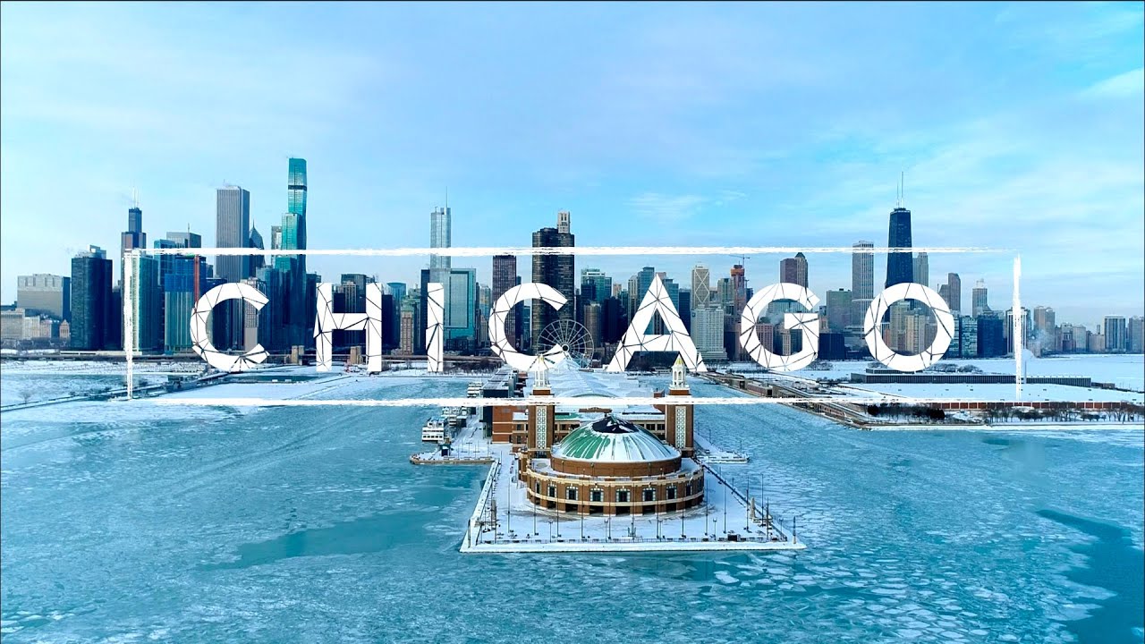 Chicago On Ice - Polar Vortex 2021 And Winter Snow Storm | 4K Drone Footage