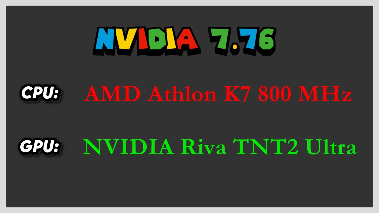 [7.76] Testy Karty Nvidia Riva TNT2 ULTRA 32MB Na AMD Athlon K7 800 MHz