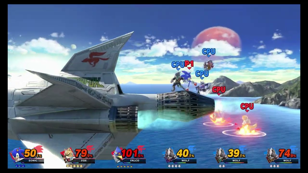 Super Smash Bros Ultimate: Sonic, Fox, and Falco vs Wolves