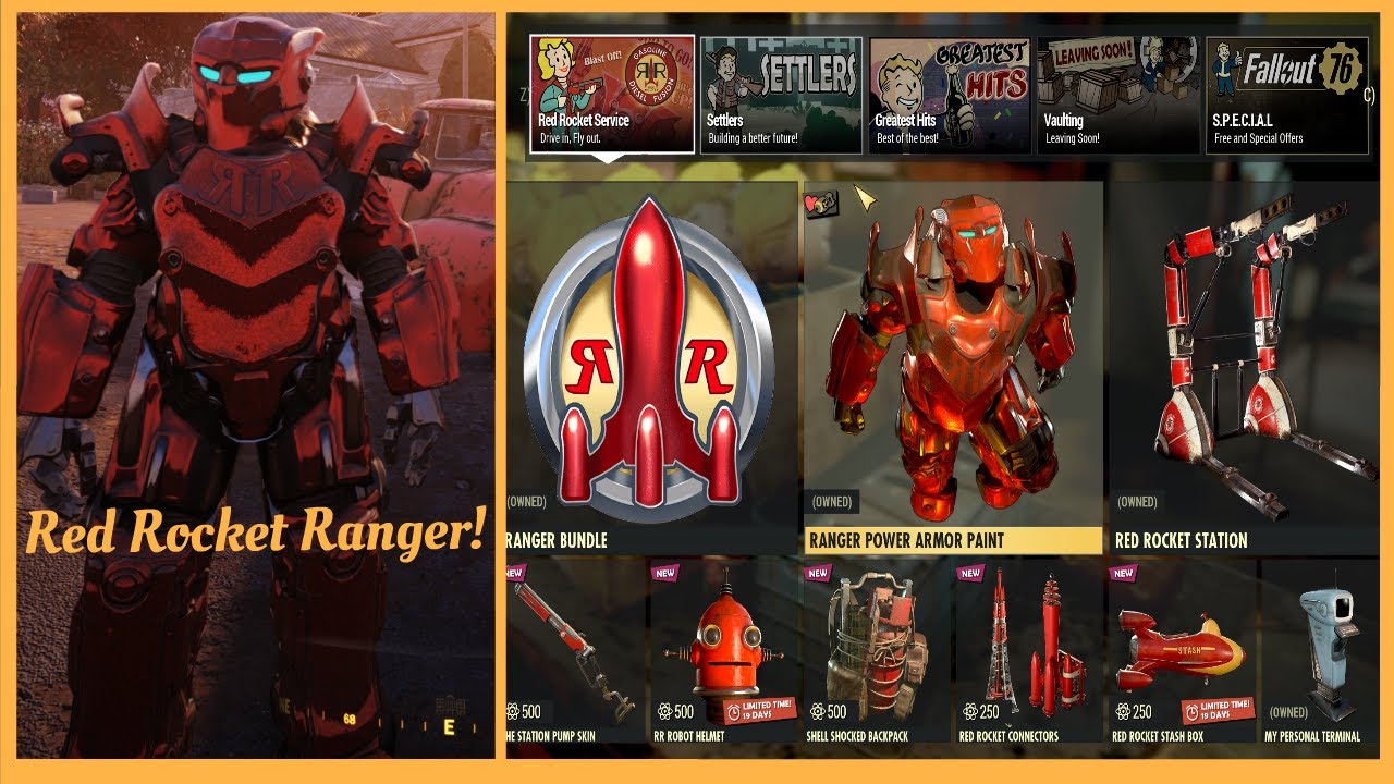 Red Rocket Ranger Power Armor, Is It Worth It? - New Fallout 76 Atom Shop Skin Showcase!