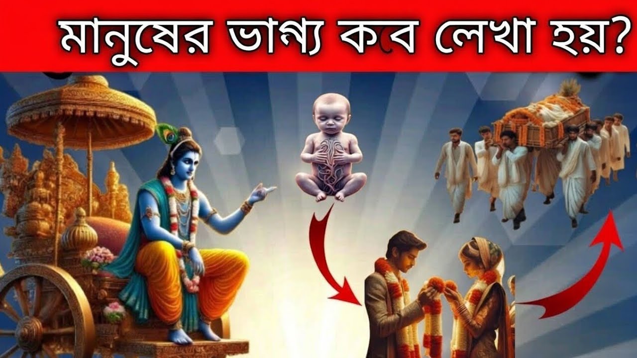 শ্রীকৃষ্ণ বলেন, মানুষের জন্মের আগেই তার ভাগ্য লিখে দেওয়া হয়। গরুড় পুরাণ অনুযায়ী