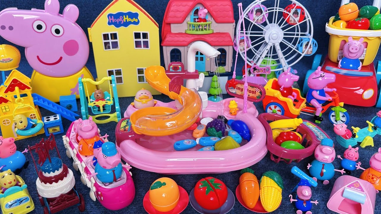 13 Minutes Satisfying with Unboxing Cute Peppa Pig Kitchen Sink Pool Playset ASMR｜Review Toys