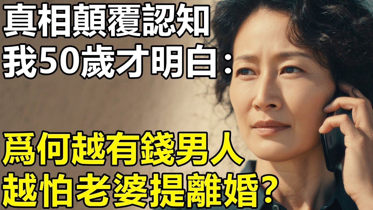 女人和男人誰更怕離婚？我到50歲才明白：越有錢的男人,越怕老婆提！真相顛覆認知【養老 情感 生活 幸福生活】
