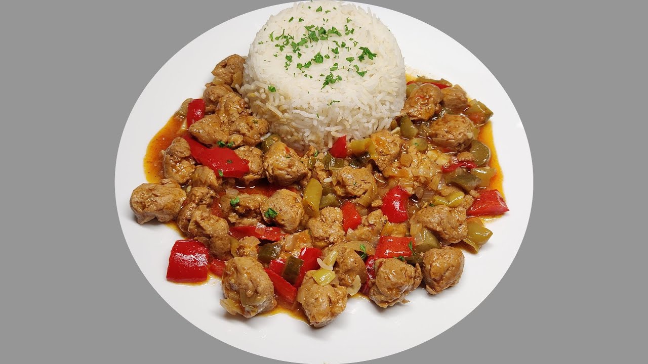 Sójové maso v pikantní sladkokyselé omáčce vegetariánský recept