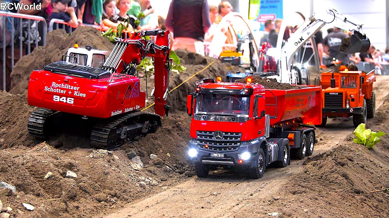 Mega Road Construction / RC Construction Site Trucks Excavators Wheel Loader Dozer Dump Trucks