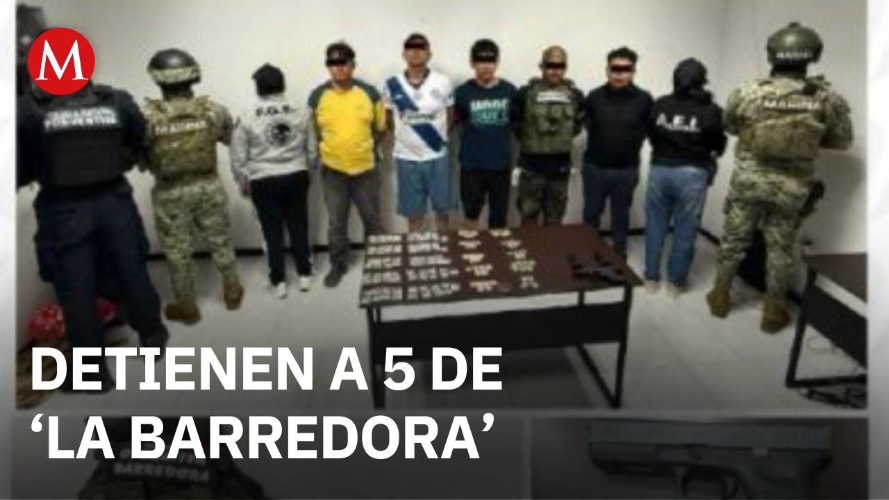 Detienen a cinco presuntos miembros de 'La Barredora' en Puebla