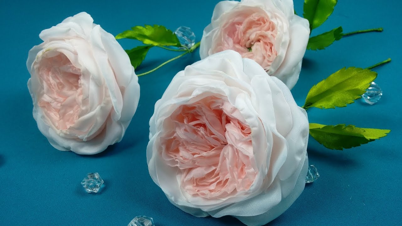 English rose from fabric/Inglés rosa de tela/Английская роза из ткани