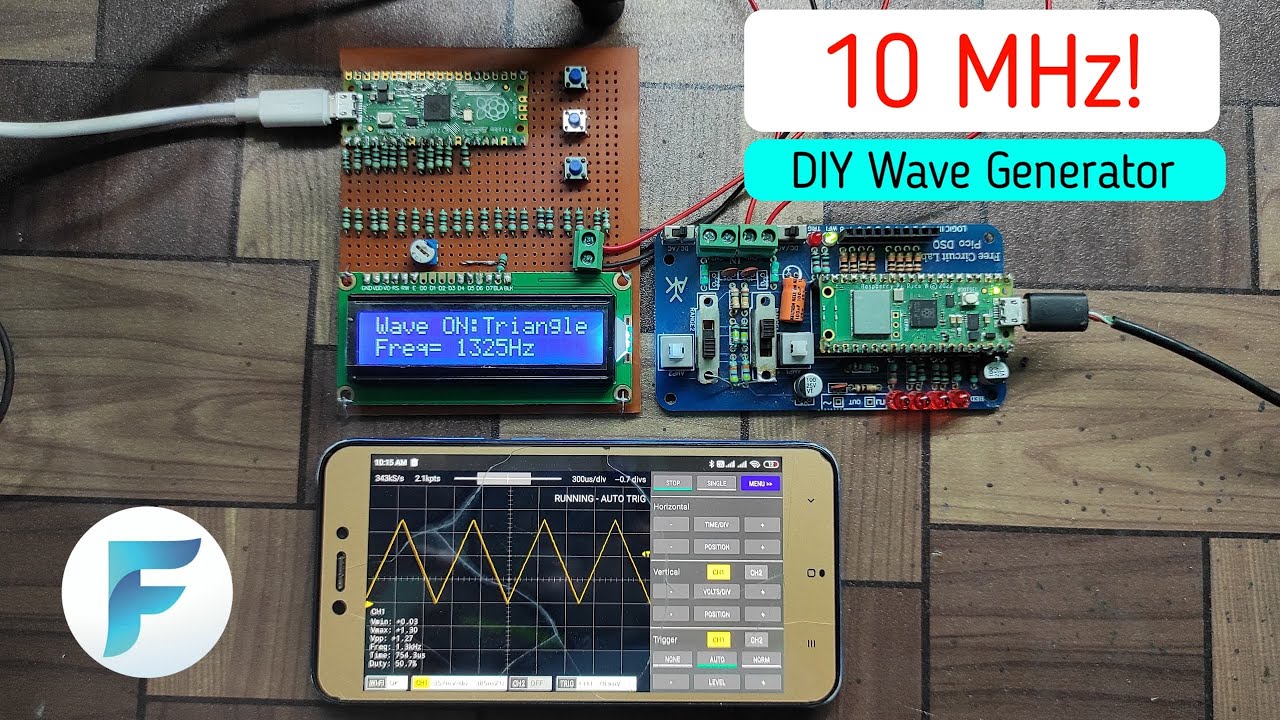 How to make Function Generator (Hindi): Pi pico 10 MHz-11bit Waveform Generator