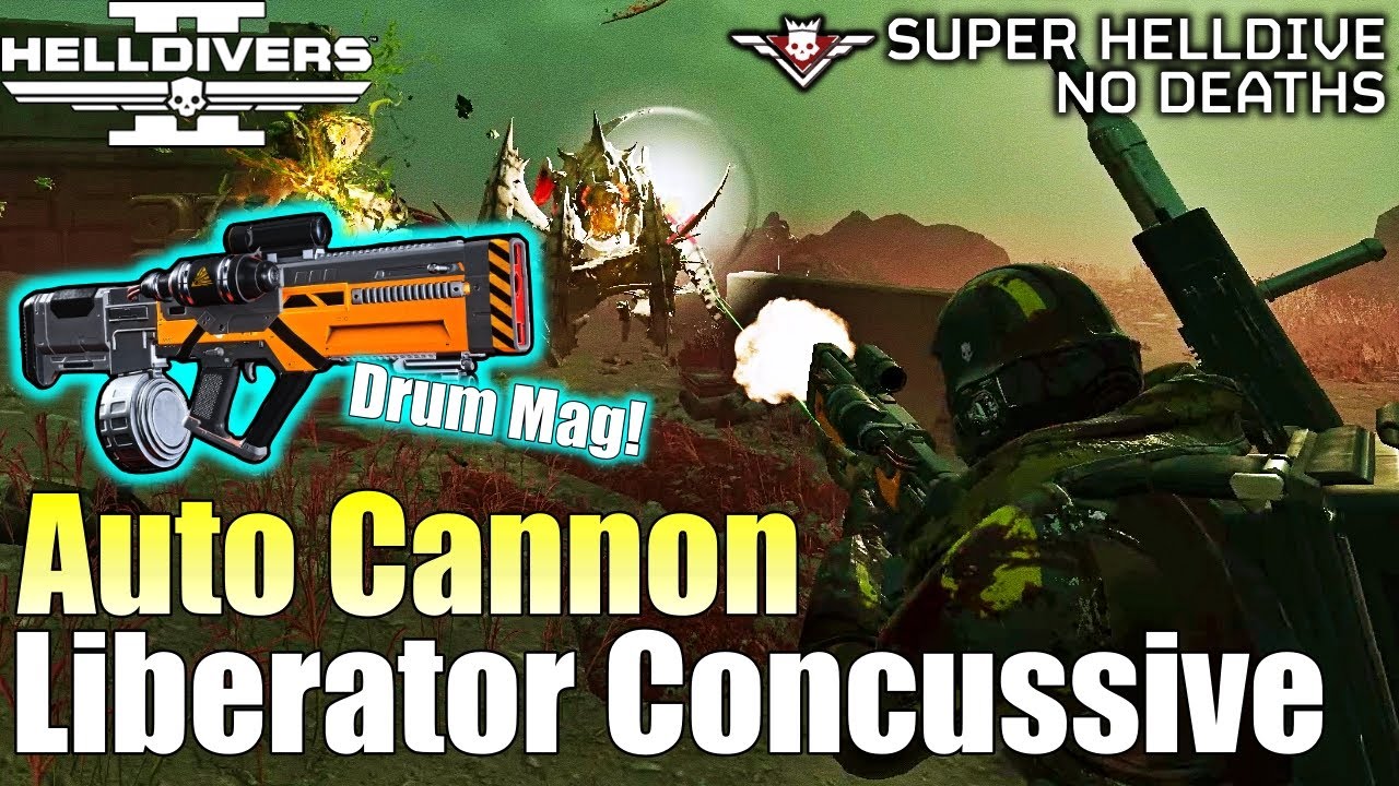 Helldivers 2 - Liberator Concussive has Drum Magazine! (No commentary Gameplay, Max difficulty)