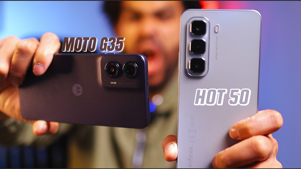 اول مرة في حياتي اعمل مقارنة بالشكل ده moto g35 vs infinix hot 50