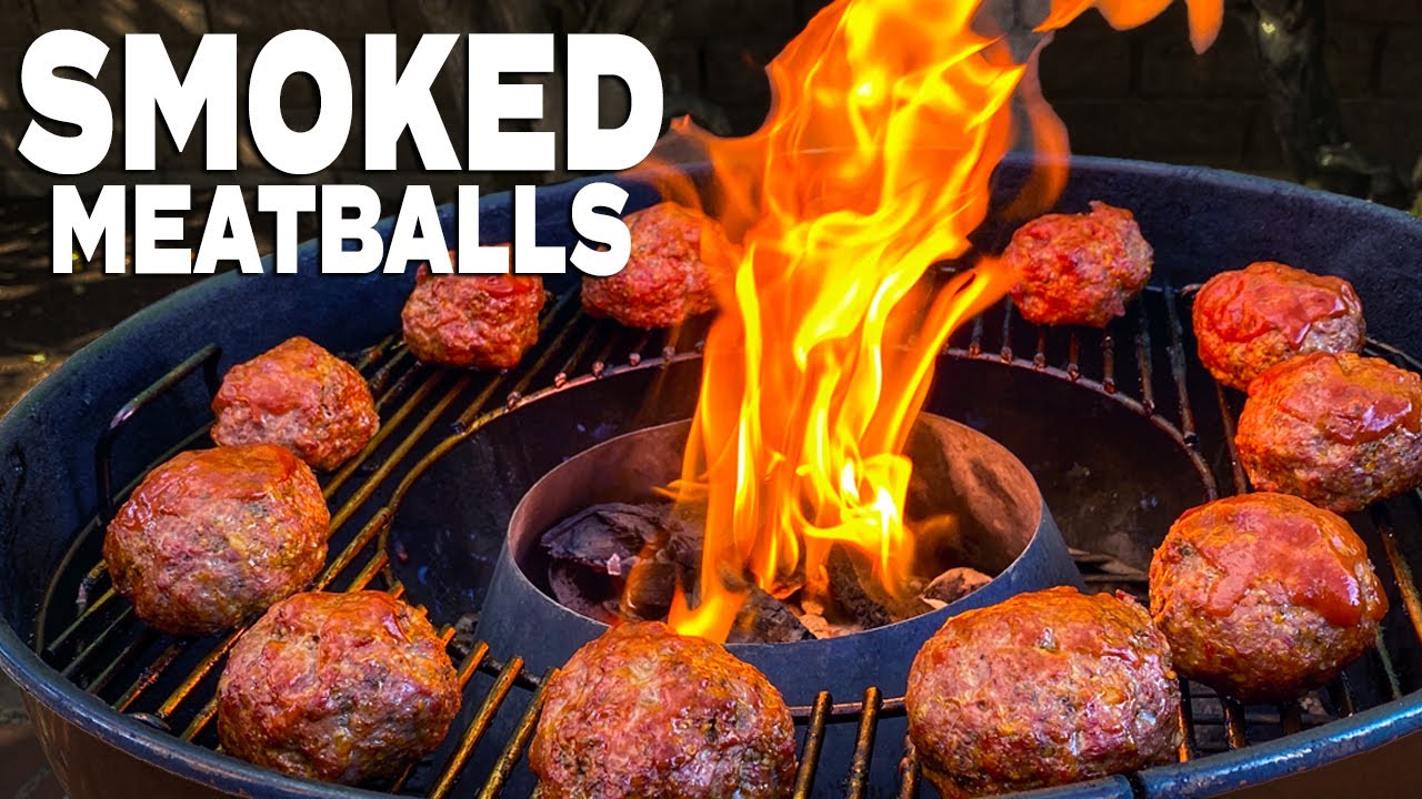 Meatballs Smoked With Olive Wood On The Weber Kettle To Make Caprese Meatball Submarine Sandwiches