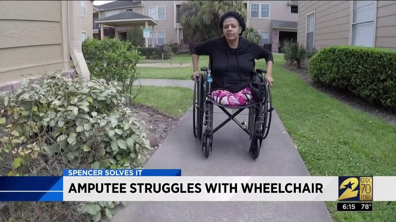 Amputee struggles with wheelchair