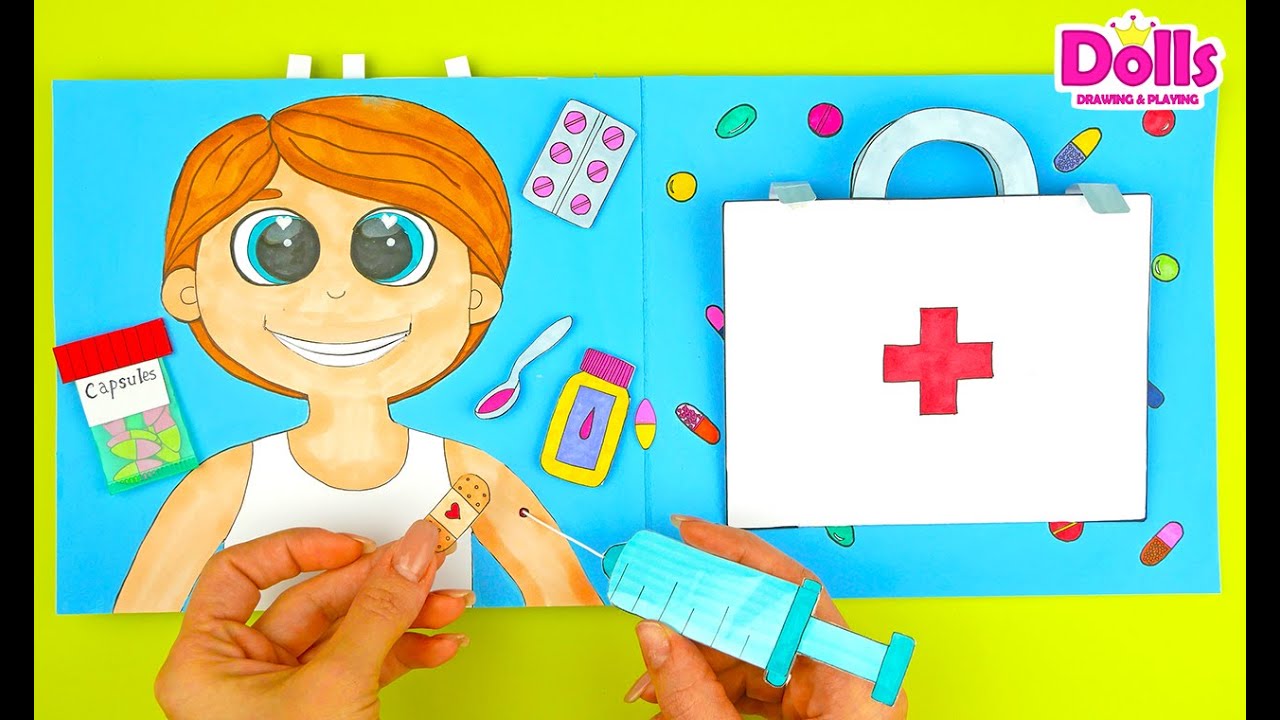NEW QUIET BOOK HOPITAL WITH DOCTOR & MEDICAL KIT NEW DOLLHOUSE FOR KIDS