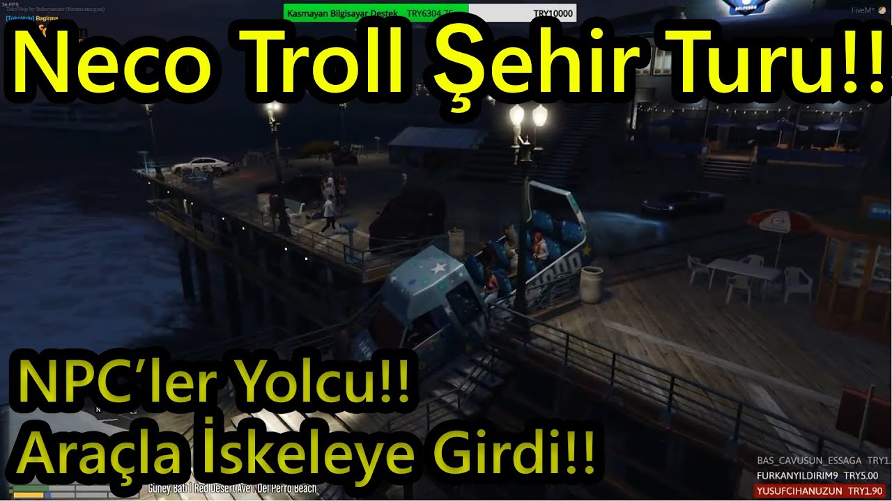EightbornV Neco Troll Şehir Turu Yapıyor!! - Araçla İskeleye Daldı!! - EightbornV Pyrox