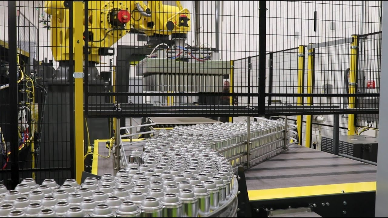 Robotic Bulk Depalletizer - Steel Aerosol Cans