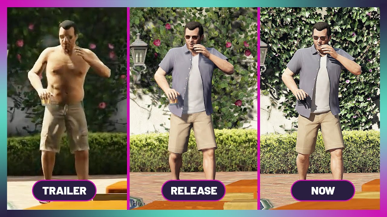 GTA 5 Graphics Comparison - Trailer vs Release vs Now