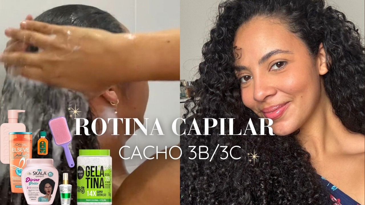 MINHA FINALIZAÇÃO DO MOMENTO| Rotina capilar completa Cachos 3B/3C, Finalização gatinho + Day After