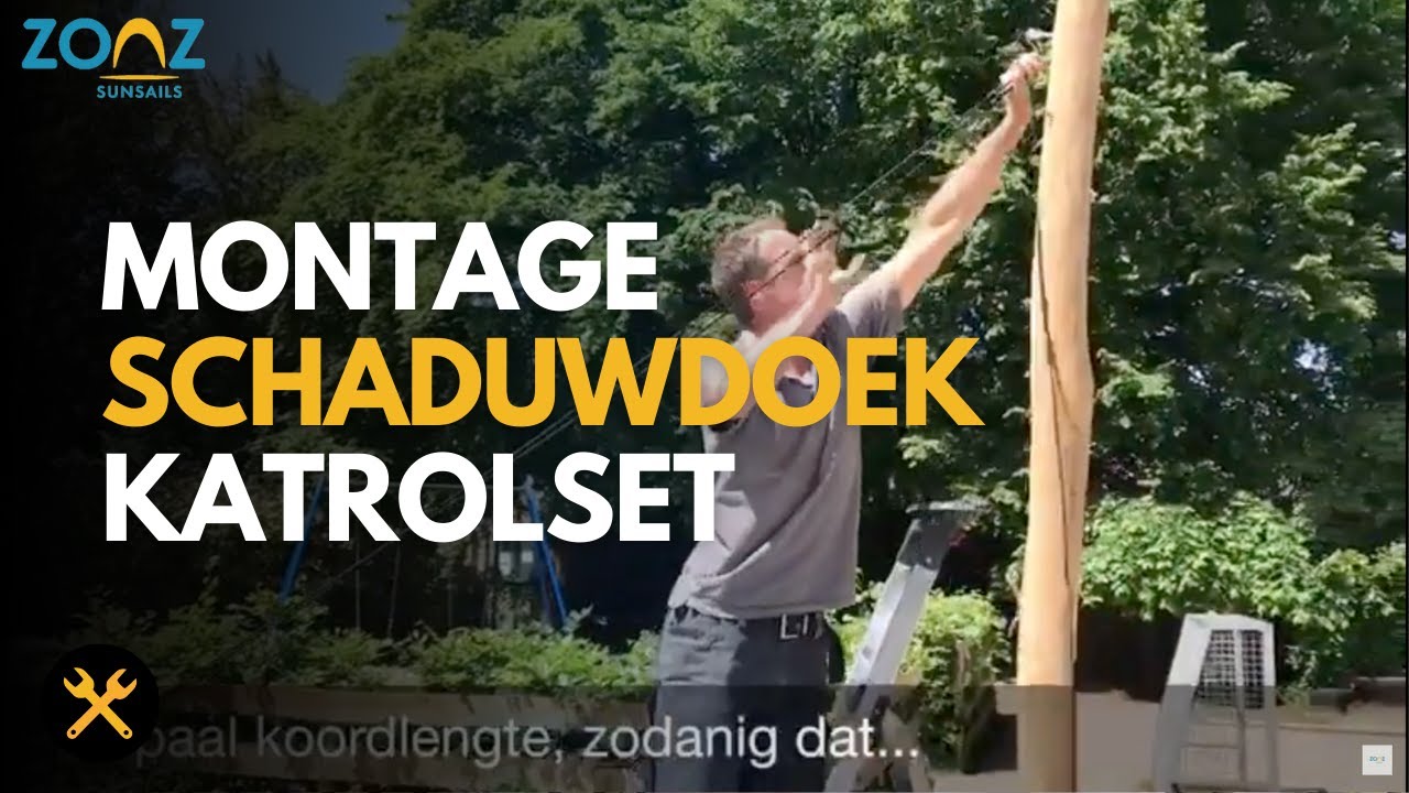 Montage schaduwdoek katrolset