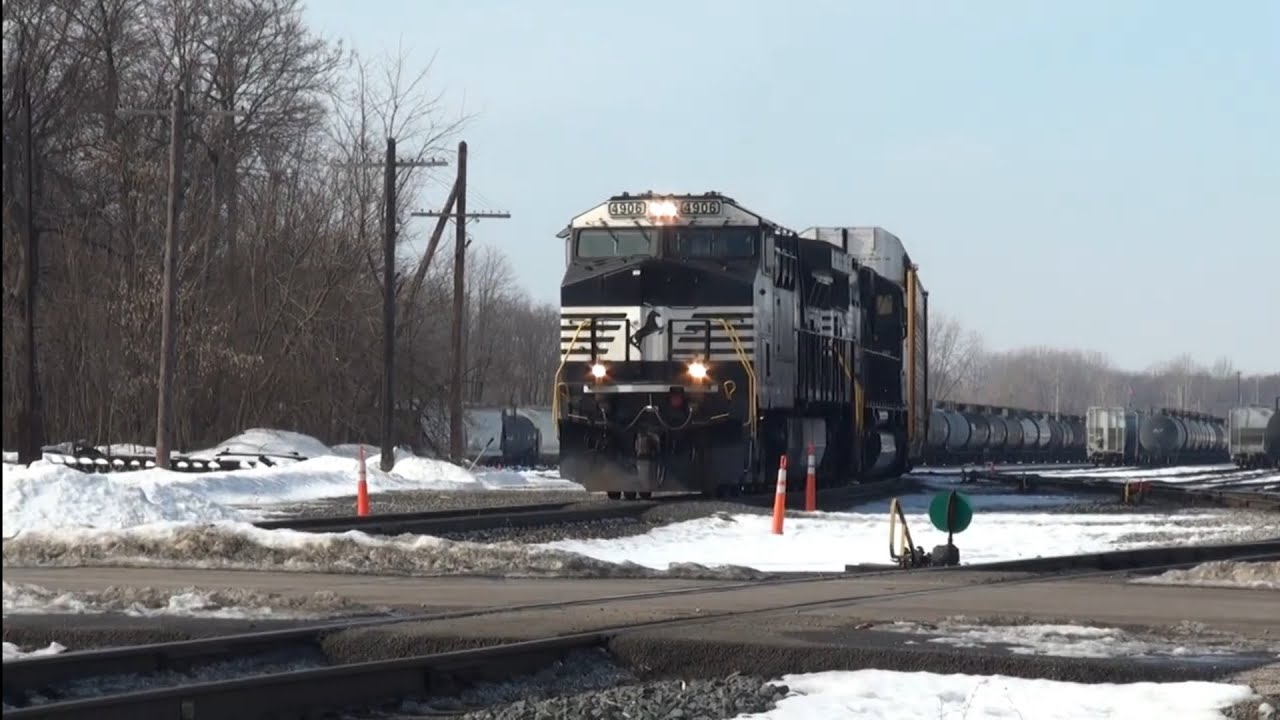 Norfolk Southern Mixed Freight train. Eastbound. Conneaut, OH. February 15, 2026.