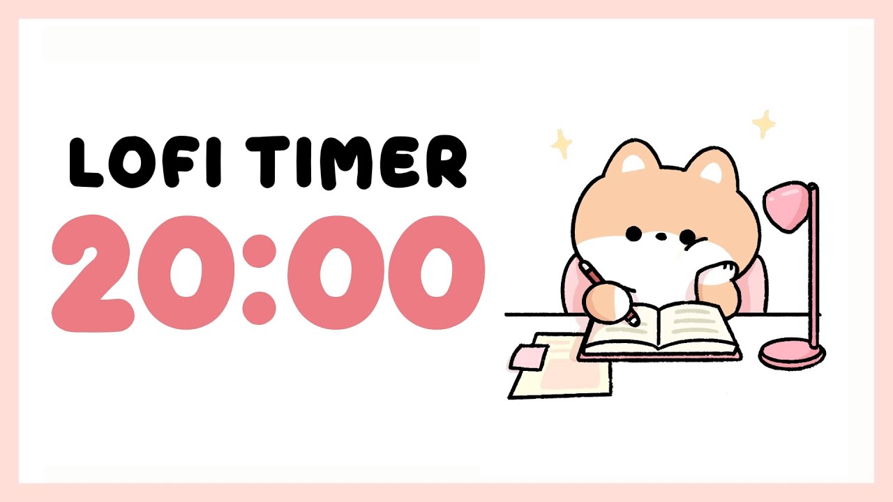 20 Minute Timer 🍓 Study with Shiba Cute Timer