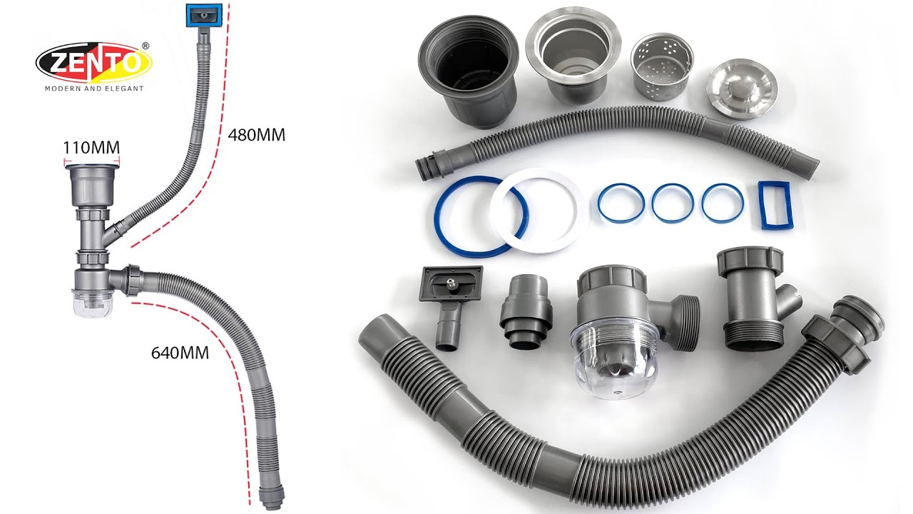 Hướng dẫn lắp đặt bộ xi phông chậu rửa bát 1 hố Zento XP317 #huongdan  #xiphong