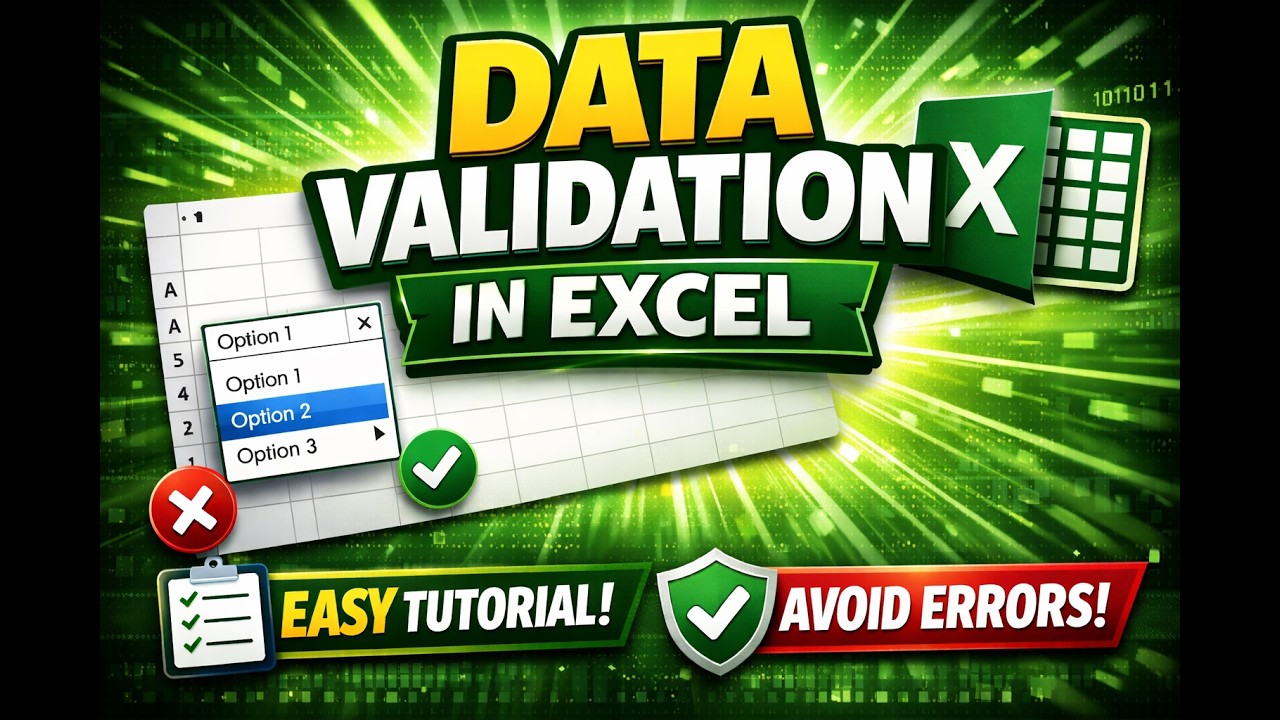 Data validation in excel tutorial for beginners(QUICK AND EASY DROPDOWN)