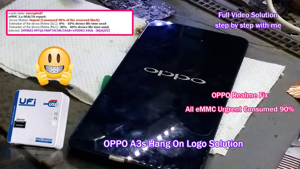 ALL EMMC Fix Urgent Consumed 90%,OPPO A3s Hang On Logo Solution