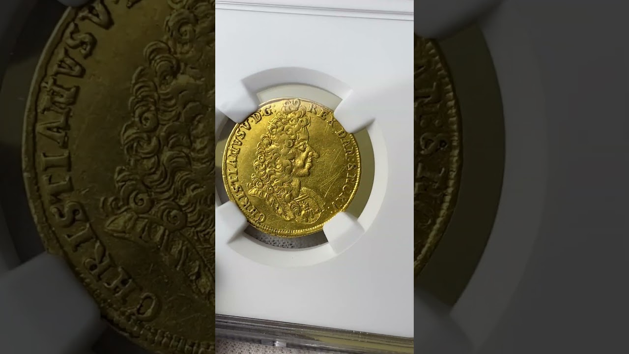 Denmark Gold Ducat 1693 - Christian V (1670-1699) - NGC AU DETAILS