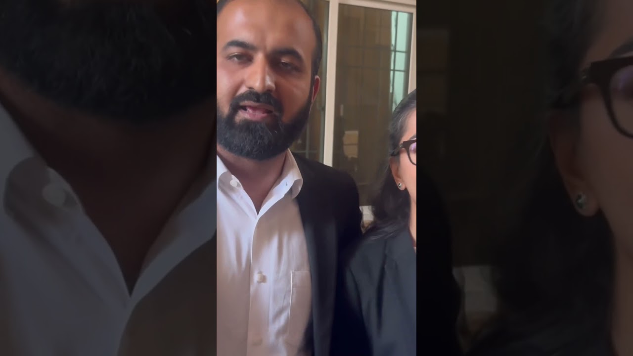 Imaan mazari and Hadi Ali Chatha outside court room ￼