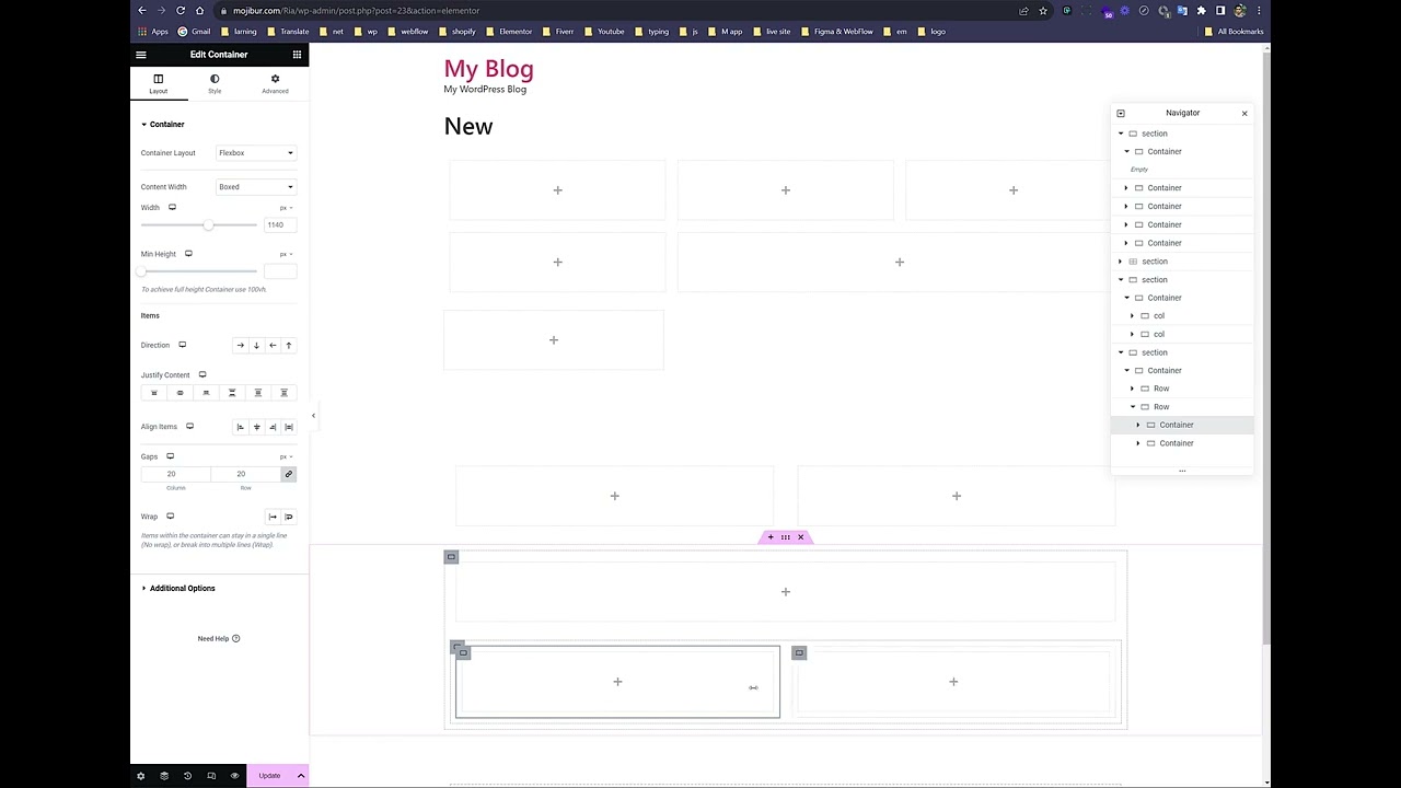 How to use Elementor Grid and  Flexbox containers