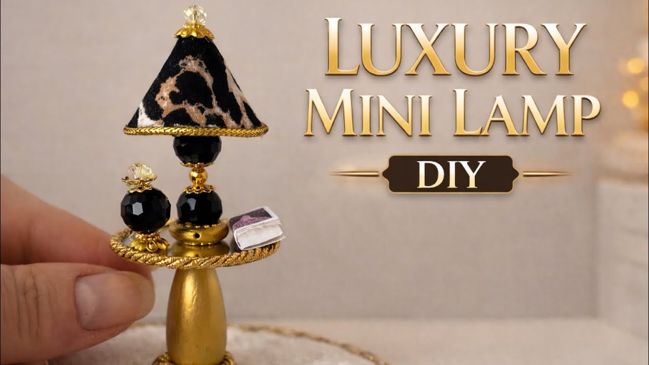 Miniature Leopard Lamp DIY ✨ Luxury Dollhouse Table Lamp Tutorial