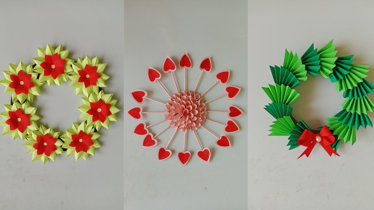 3 Type Beautiful Paper Flower Handing Wall Craft/Easy Home Decoration And Paper Flower/DIY Paper Flo