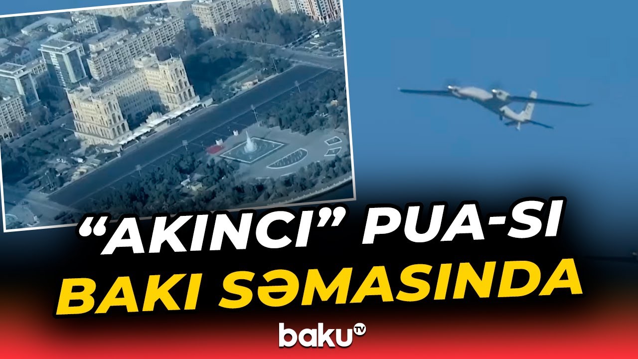 Кадры с военного парада в Баку