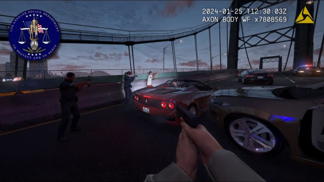 [NO COMMENTARY] 4K GTA V LSPDFR - CHP: SHOTS FIRED, STOLEN CAR & HIGH SPEED CHASE!