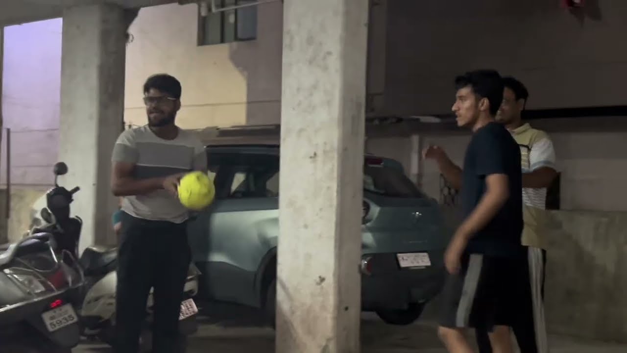 Playing football with friends