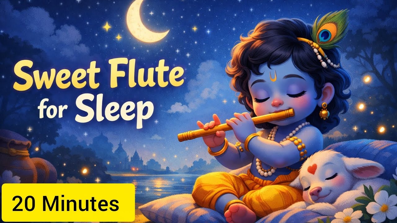 Bal Krishna Sleep Flute 🌙 | Kids Sleep Music | Calm Flute Lullaby | Kids Bedtime Music #youtubekids