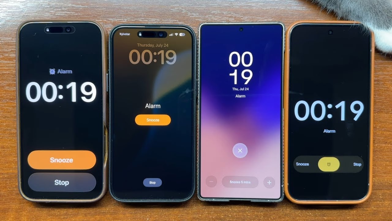 iOS 26 Beta vs iOS 18 vs One UI 7 0 vs Pixel Experience UI Alarm & Timer Alerts + My Cats