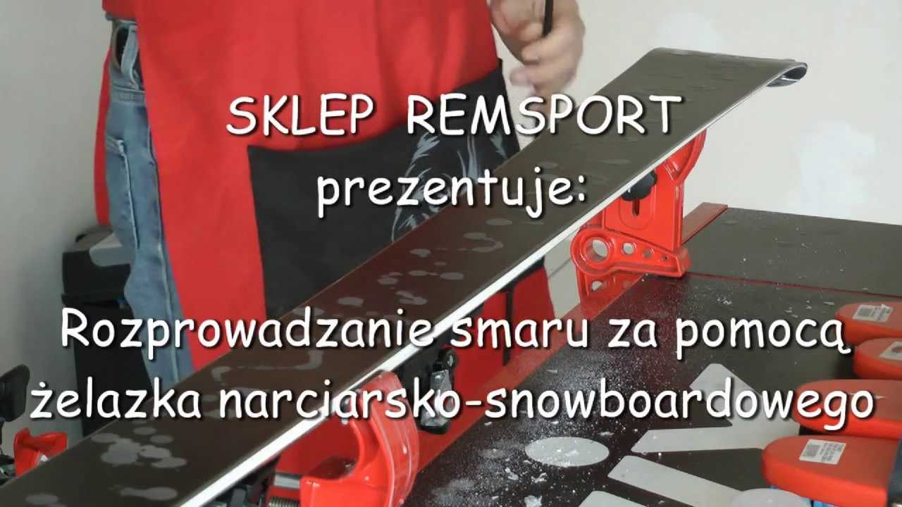 Rozprowadzanie smaru po ślizgu za pomocą żelazka narciarskiego