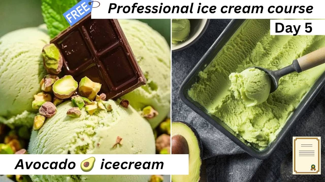 Day 4 | Professional Ice Cream Course – Creamy Avocado Ice Cream 🥑🍨
