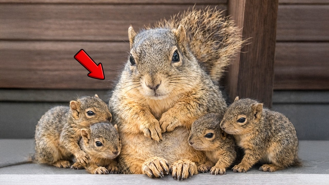 Rescued Squirrel Brings Her Babies To The Woman Who Saved Her Life