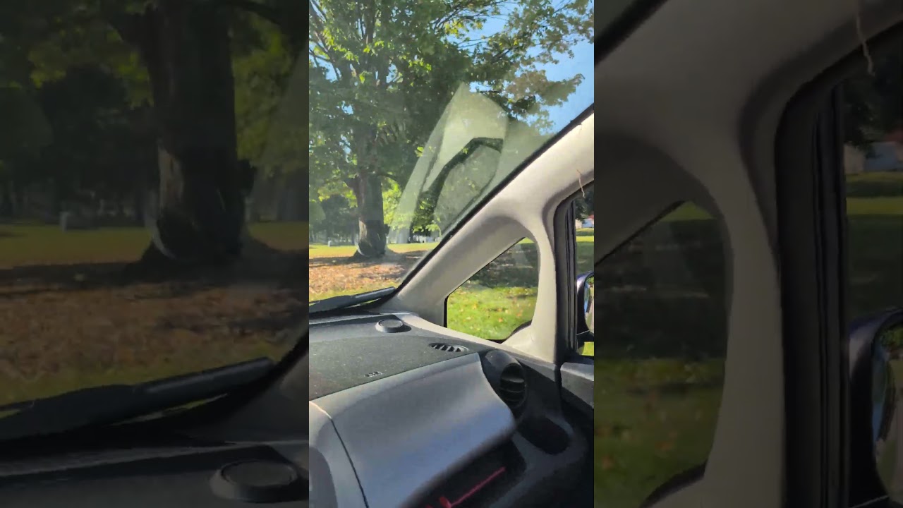 driving through Crown Hill cemetery in Indianapolis Indiana