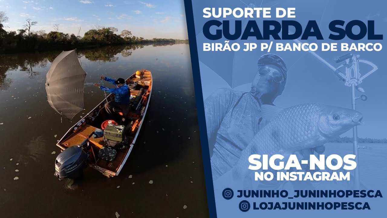 Suporte de Guarda Sol Bir&atilde;o JP p/ Banco de Barco