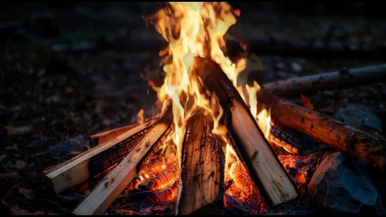 Cozy Campfire Night – Relaxing Fire Crackling Sounds | ASMR Fireplace Ambience