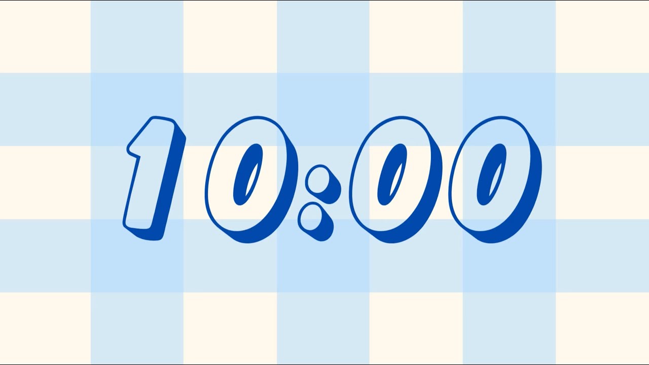 Aesthetic 10 Minute Timer 💙 | Blue Checkered Visual Countdown