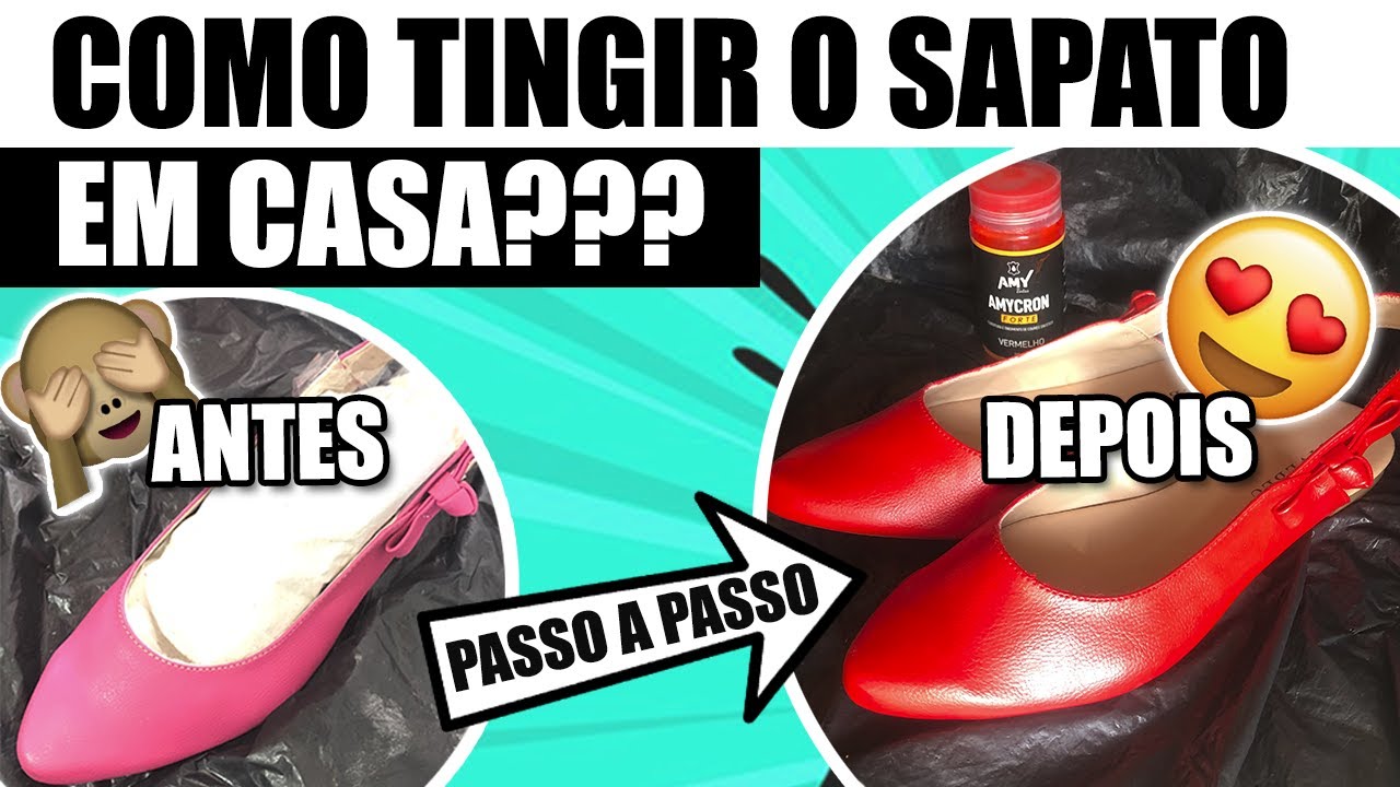 👠COMO MUDAR A COR DO SAPATO EM CASA? PASSO A PASSO FÁCIL PARA TINGIR COURO SINTÉTICO 😍 SEM ENROLAÇÃO