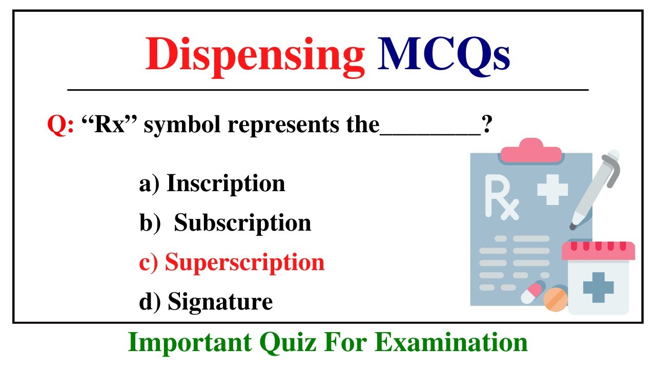 Compounding And Dispensing Multiple Choice Questions || Prescription Mcq