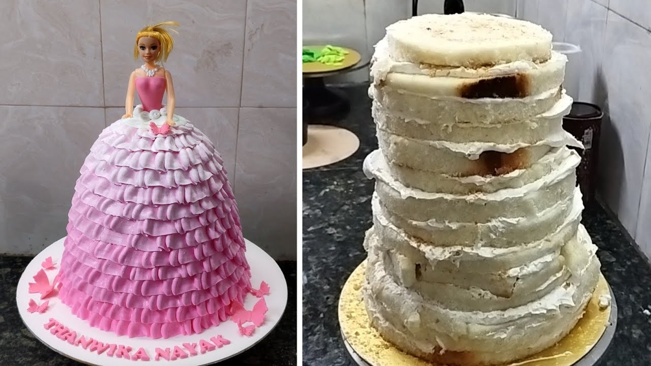 5Kg Barbie Doll Cake ka Order Aaya Night Mai |Barbie Doll Cake Design |Doll Cake Recipe |Doll Cake